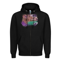 Black Leopard, Cowhide, Wood Pattern Frame Zipper Hoodie - Bettercallsaul