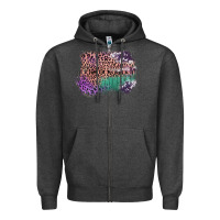 Charcoal Heather Leopard, Cowhide, Wood Pattern Frame Zipper Hoodie - Bettercallsaul