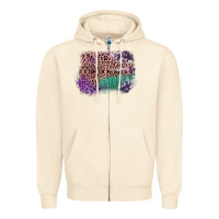 Leopard, Cowhide, Wood Pattern Frame Zipper Hoodie | Teevron