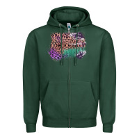 Sports Green Leopard, Cowhide, Wood Pattern Frame Zipper Hoodie - Bettercallsaul