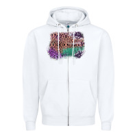 White Leopard, Cowhide, Wood Pattern Frame Zipper Hoodie - Bettercallsaul