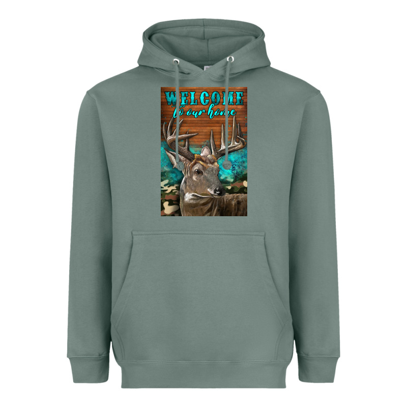 Western Buck Deer Garden Heavyweight Hoodie by LillyAllenDesigns | Teevron
