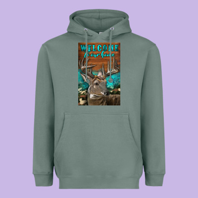Western Buck Deer Garden Heavyweight Hoodie Designed By Lillyallendesigns