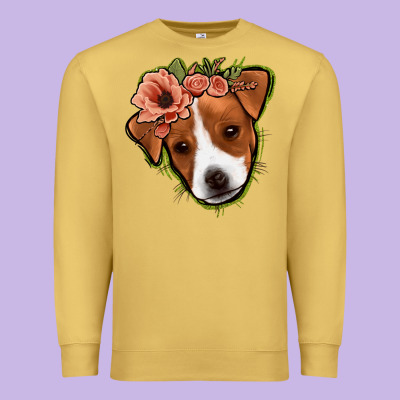 Jack Russel Floral Premium Sweatshirt Designed By Jasminsmagicworld