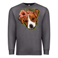 Charcoal Heather jack russel floral Premium Sweatshirt - Jasminsmagicworld