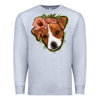 Heather Grey jack russel floral Premium Sweatshirt - Jasminsmagicworld