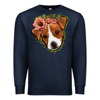 Navy jack russel floral Premium Sweatshirt - Jasminsmagicworld