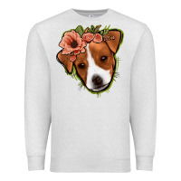 Oatmeal Heather jack russel floral Premium Sweatshirt - Jasminsmagicworld