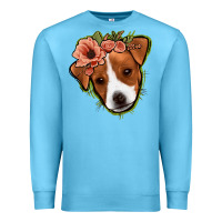 Ocean Blue jack russel floral Premium Sweatshirt - Jasminsmagicworld