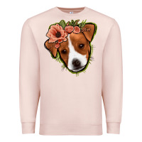 Pale Pink jack russel floral Premium Sweatshirt - Jasminsmagicworld