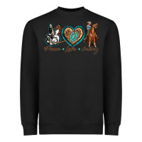 Black peace love cowboy Heavyweight Sweatshirt - texasbilliewilder