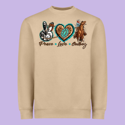 Heavyweight Sweatshirt peace love cowboy