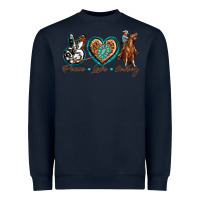 Navy peace love cowboy Heavyweight Sweatshirt - texasbilliewilder