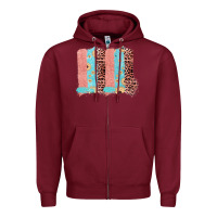 Burgundy Sunflower Leopard Jute Pattern Brushstrokes Zipper Hoodie - Bettercallsaul
