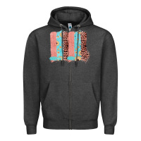 Charcoal Heather Sunflower Leopard Jute Pattern Brushstrokes Zipper Hoodie - Bettercallsaul