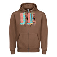Chestnut Sunflower Leopard Jute Pattern Brushstrokes Zipper Hoodie - Bettercallsaul