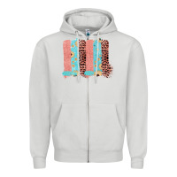 Dove Grey Sunflower Leopard Jute Pattern Brushstrokes Zipper Hoodie - Bettercallsaul