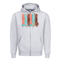 Heather Grey Sunflower Leopard Jute Pattern Brushstrokes Zipper Hoodie - Bettercallsaul