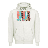 Oatmeal Heather Sunflower Leopard Jute Pattern Brushstrokes Zipper Hoodie - Bettercallsaul