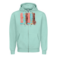 Seafoam Sunflower Leopard Jute Pattern Brushstrokes Zipper Hoodie - Bettercallsaul