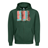 Sports Green Sunflower Leopard Jute Pattern Brushstrokes Zipper Hoodie - Bettercallsaul