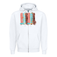 White Sunflower Leopard Jute Pattern Brushstrokes Zipper Hoodie - Bettercallsaul