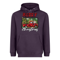 Plum merry christmas truck Heavyweight Hoodie - BarkalooDesign