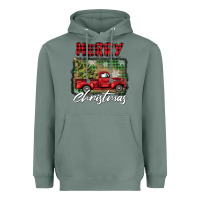 Sage merry christmas truck Heavyweight Hoodie - BarkalooDesign