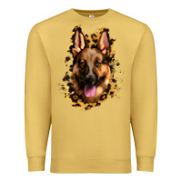 Antique Gold german shepherd leopard background Premium Sweatshirt - Jasminsmagicworld