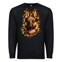 Black german shepherd leopard background Premium Sweatshirt - Jasminsmagicworld