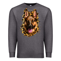 Charcoal Heather german shepherd leopard background Premium Sweatshirt - Jasminsmagicworld