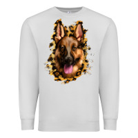 Dove Grey german shepherd leopard background Premium Sweatshirt - Jasminsmagicworld