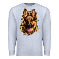 Heather Grey german shepherd leopard background Premium Sweatshirt - Jasminsmagicworld