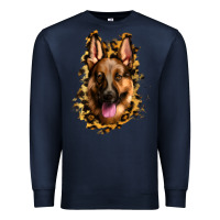 Navy german shepherd leopard background Premium Sweatshirt - Jasminsmagicworld