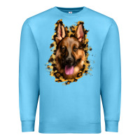 Ocean Blue german shepherd leopard background Premium Sweatshirt - Jasminsmagicworld
