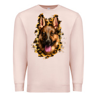 Pale Pink german shepherd leopard background Premium Sweatshirt - Jasminsmagicworld