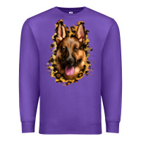 Purple german shepherd leopard background Premium Sweatshirt - Jasminsmagicworld