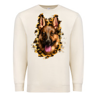 Sandshell german shepherd leopard background Premium Sweatshirt - Jasminsmagicworld