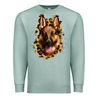 Seafoam german shepherd leopard background Premium Sweatshirt - Jasminsmagicworld
