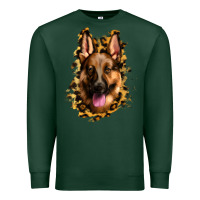 Sports Green german shepherd leopard background Premium Sweatshirt - Jasminsmagicworld