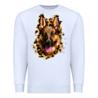 White german shepherd leopard background Premium Sweatshirt - Jasminsmagicworld