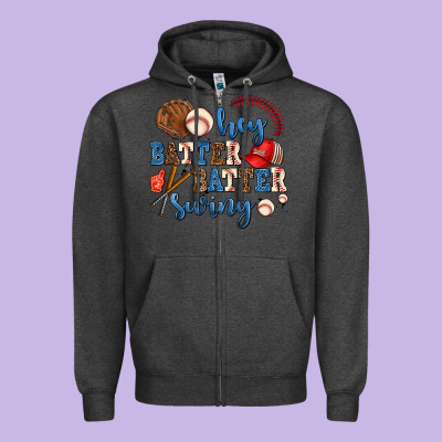 Hey Batter Batter Swing Zipper Hoodie Designed By Adodesignshop