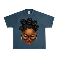 Midnight Navy afro woman with bantu knots Urban Heavy Tee - texasbilliewilder
