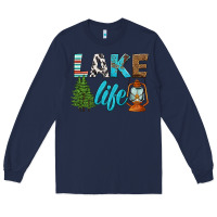 Navy lake life Long Sleeve Tee - HRA Design Shop