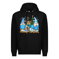 Black merry christmas gnome Premium Hoodie - MaliasSmallBusiness