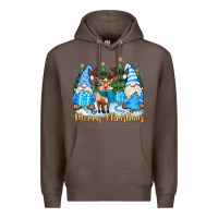 Coffee merry christmas gnome Premium Hoodie - MaliasSmallBusiness