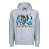 Heather Grey merry christmas gnome Premium Hoodie - MaliasSmallBusiness