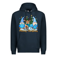 Navy merry christmas gnome Premium Hoodie - MaliasSmallBusiness