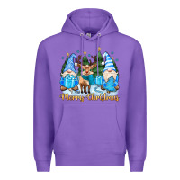 Purple merry christmas gnome Premium Hoodie - MaliasSmallBusiness