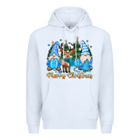 White merry christmas gnome Premium Hoodie - MaliasSmallBusiness